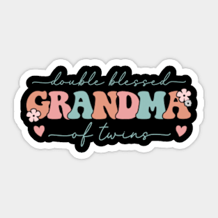 Double Blessed Grandma Of Twins Sticker